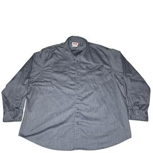 Wrangler Shirt Mens 3XL Gray Flex for Comfort Long Sleeve Button Up Workwear